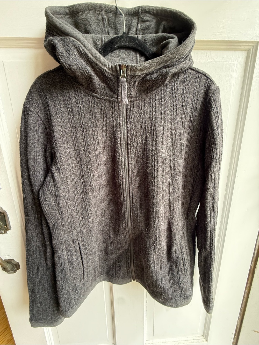 Lucy Men's Hooded Zip-Up Sweater - Charcoal